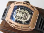 EUR Factory Richard Mille RM052 44mm Rose Gold Titanium Black Rubber Strap Skeletonized Black Dial - Image 3