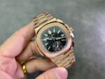 3K Factory Patek Philippe Nautilus 40.5mm 5980-1R-001 Full Rose Gold Black Dial - Image 4