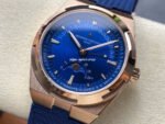 GR Factory Vacheron Constantin Moonphase Retrograde Date Overseas 41mm Rose Gold Blue Rubber Strap Blue Dial - Image 3