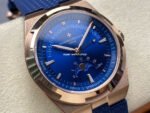 GR Factory Vacheron Constantin Moonphase Retrograde Date Overseas 41mm Rose Gold Blue Rubber Strap Blue Dial - Image 2
