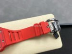 RM Factory Richard Mille RM 12-01 39mm Carbon Fiber Red Rubber Strap Skeletonized Black Dial - Image 8