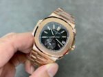 3K Factory Patek Philippe Nautilus 40.5mm 5980-1R-001 Full Rose Gold Black Dial - Image 5