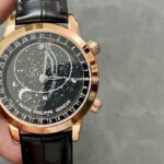PP Factory Patek Philippe Celestial Moon 44mm 6102R-001 Rose Gold Leather Black Dial