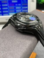 BBF Factory Hublot Big Bang Sang Bleu II 45mm 418.CX.1114.RX.MXM20 Black Ceramics Black Rubber Strap Black Skeletonized Dial - Image 3