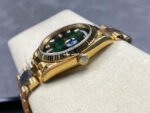 8+ Factory Counterweight Rolex Day-Date 128238-0069 36mm Full Yellow Gold Diamond Mope&Baguette Diamond Green Dial - Image 6
