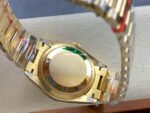 8+ Factory Counterweight Rolex Day-Date 128238-0069 36mm Full Yellow Gold Diamond Mope&Baguette Diamond Green Dial - Image 7