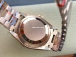 8+ Factory Counterweight Rolex Day-Date 128345RBR-0083 36mm Diamond Bezel Full Rose Gold Baguette Diamond Blue Green Dial - Image 7