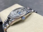 8+ Factory Counterweight Rolex Day-Date 128349RBR-0004 36mm Diamond Bezel Full White Gold Diamond Mope&Baguette Diamond Mother Of Pearl Dial - Image 6