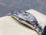8+ Factory Counterweight Rolex Day-Date 128349RBR-0004 36mm Diamond Bezel Full White Gold Diamond Mope&Baguette Diamond Mother Of Pearl Dial - Image 5