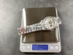 8+ Factory Counterweight Rolex Day-Date 128349RBR-0004 36mm Diamond Bezel Full White Gold Diamond Mope&Baguette Diamond Mother Of Pearl Dial - Image 9