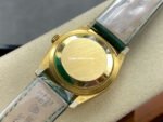 8+ Factory Counterweight Rolex Day-Date 36mm 128238-0069 Yellow Gold Crocodile Leather Strap Diamond Mope&Baguette Diamond Green Ombré Dial - Image 7
