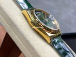 8+ Factory Counterweight Rolex Day-Date 36mm 128238-0118 Yellow Gold Crocodile Leather Strap Roman Numerals Green Ombré Dial - Image 5