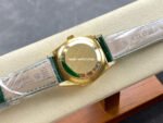 8+ Factory Counterweight Rolex Day-Date 36mm 128238-0118 Yellow Gold Crocodile Leather Strap Roman Numerals Green Ombré Dial - Image 7