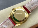 8+ Factory Counterweight Rolex Day-Date 36mm 128238 Yellow Gold Crocodile Leather Strap Diamond Mope&Baguette Diamond Red Ombré Dial - Image 7