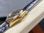 8+ Factory Counterweight Rolex Day-Date 36mm 18238 Yellow Gold Crocodile Leather Strap Diamond Mope Black Dial - Image 6