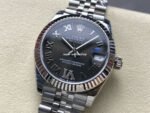 8+ Factory Rolex Datejust 278274-0022 31mm Full Steel Roman Numerals Diamond Grey Dial Jubilee - Image 3