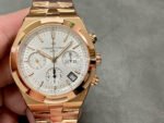 8F Factory Vacheron Constantin Overseas Chronograph 5500V/000R-B074 42.5mm Full Rose Gold Silver Dial