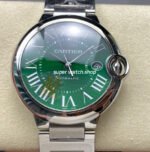 AF Factory Cartier Ballon Bleu 42mm Full Steel Roman Numerals Green Dial