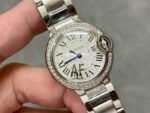 AF Factory Cartier Ballon Bleu W4BB0015 28mm Full Steel Roman Numerals Silver Dial - Image 2