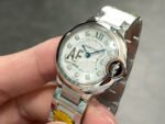 AF Factory Cartier Ballon Bleu W4BB0029 28mm Full Steel Roman Numerals Diamond Silver Dial - Image 3