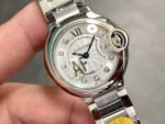 AF Factory Cartier Ballon Bleu W4BB0029 28mm Full Steel Roman Numerals Diamond Silver Dial - Image 2