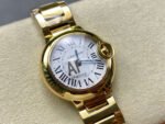 AF Factory Cartier Ballon Bleu W69001Z2 28mm Full Gold Roman Numerals Silver Dial - Image 2