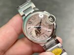 AF Factory Cartier Ballon Bleu W6920034 28mm Full Steel Roman Numerals Pink Dial - Image 2
