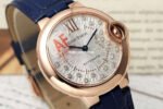 AF Factory Cartier Ballon Bleu WGBB0052 33mm Rose Gold  Leather Strap Diamond Roman Numerals Silver Dial - Image 2