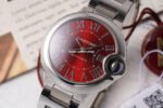 AF Factory Cartier Ballon Bleu WSBB0052 33mm Full Steel Roman Numerals Red Dial - Image 3