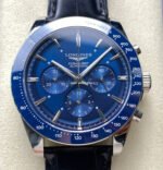 AF Factory Longines Conquest Chronograph L3.835.4.92.6 42mm Steel Leather Strap Blue Dial