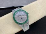 AMG Factory Audemars Piguet Royal Oak Selfwinding 15400 41mm Green Diamond Bezel Full Green White Diamond Steel Diamond Baguette Dial - Image 4
