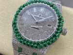 AMG Factory Audemars Piguet Royal Oak Selfwinding 15400 41mm Green Diamond Bezel Full Green White Diamond Steel Diamond Baguette Dial - Image 3