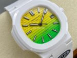 AMG Factory Customer Made Patek Philippe Nautilus PP5711 40mm Ceramics White Rubber Strap Yellow Green Dial - Image 2