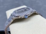 AMG Factory Patek Philippe Nautilus PP5711 40mm Diamond Bezel White Gold Diamond 6 9 12 Baguette Diamond Silver Dial - Image 7