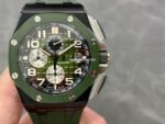 APF Factory Audemars Piguet Royal Oak Offshore Chronograph 26405CE.OO.A056CA.01 44mm Ceramic Rubber Strap Arabic Numerals Green Dial