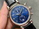 APS Factory IWC Da Vinci Chronograph IW393402 42mm Steel Leather Strap Arabic Numerals Blue Dial - Image 2
