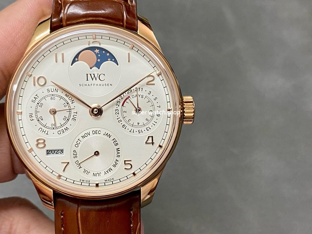 APS-Factory-IWC-Portuguese-Perpetual-Calendar-IW502302-44mm-Rose-Gold-Leather-Strap-Arabic-Numeral-6.jpg APS Factory IWC Portuguese Perpetual Calendar IW502302 44mm Rose Gold Leather Strap Arabic Numerals Silver Dial - Image 1
