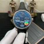 APS Factory IWC Portuguese Perpetual Calendar IW503401 44mm White Gold Leather Strap Arabic Numerals Blue Dial - Image 2