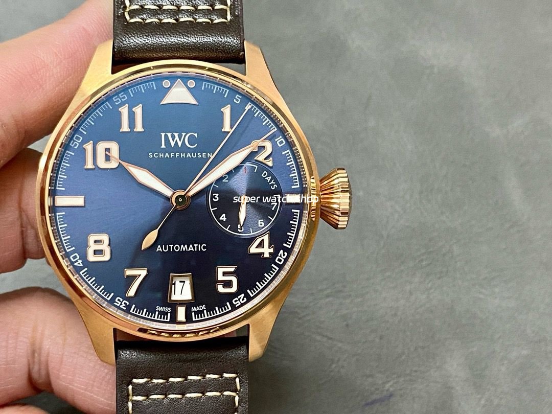 AZ-Factory-IWC-Big-Pilot-IW500909-46mm-Rose-Gold-Leather-Strap-Blue-Arabic-numerals-Dial-6.jpg AZ Factory IWC Big Pilot IW500909 46mm Rose Gold Leather Strap Blue Arabic numerals Dial - Image 1