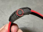 BBR Factory Richard Mille 42mm RM35-01 Black Carbon Fiber Red Canvas Strap Black Skeletonized - Image 6
