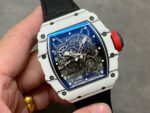 BBR Factory Richard Mille 42mm RM35-01 White Carbon Fiber Black Canvas Strap Black Skeletonized - Image 2