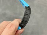 BBR Factory Richard Mille 43mm RM055 Black Carbon Fiber Light Blue Rubber Strap Light Blue Skeletonized Dial - Image 5