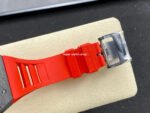 BBR Factory Richard Mille 43mm RM055 Black Carbon Fiber Red Rubber Strap Black Skeletonized Dial - Image 8