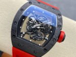 BBR Factory Richard Mille 43mm RM055 Black Carbon Fiber Red Rubber Strap Black Skeletonized Dial - Image 3