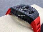 BBR Factory Richard Mille 43mm RM055 Black Carbon Fiber Red Rubber Strap Black Skeletonized Dial - Image 5