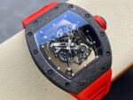 BBR Factory Richard Mille 43mm RM055 Black Carbon Fiber Red Rubber Strap Black Skeletonized Dial - Image 2
