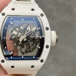 BBR Factory Richard Mille 43mm RM055 White Ceramics White Rubber Strap Black Skeletonized Dial