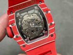 BBR Factory Richard Mille 44.5mm RM35-02 Red Carbon Fiber Red Rubber Strap Black Skeletonized - Image 7