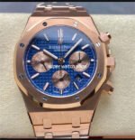 BF Factory Audemars Piguet Royal Oak Chronograph 26331OR.OO.1220OR.01 41mm Full Rose Gold Rose Gold Eye Blue Dial