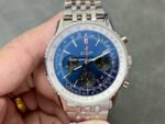 BLS Factory Breitling Navitimer B01 Chronograph AB0121 AB0121211C1A1 43mm Full Steel Black Eye Blue Dial